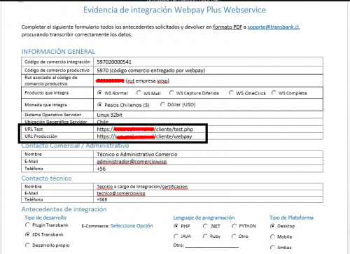 evidencia integracion webpay